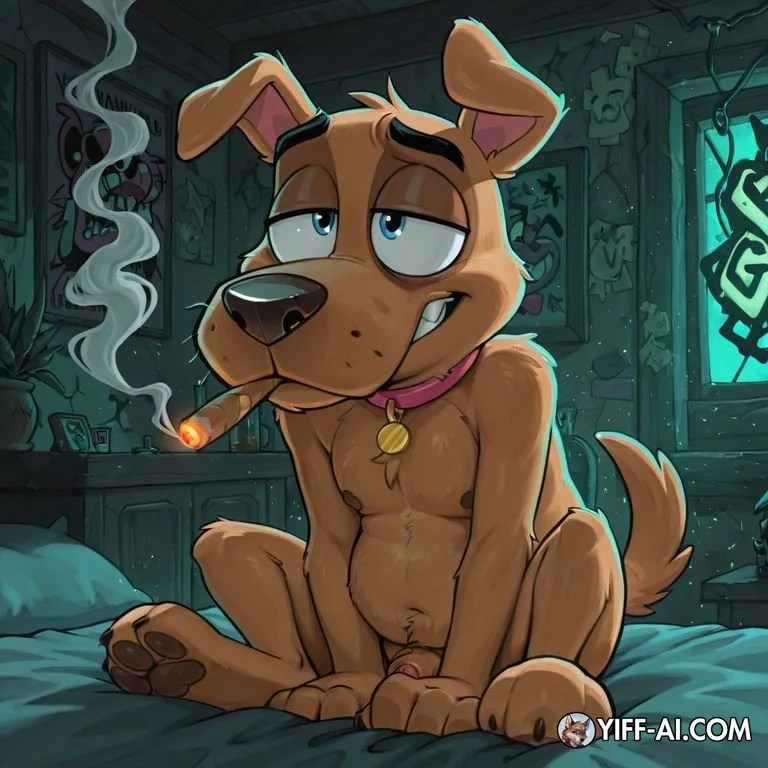 Courage the Cowardly Dog as a Chill Stoner