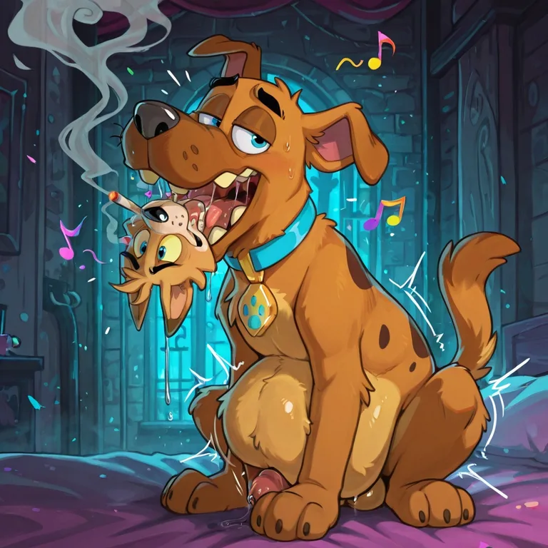 Courage the Cowardly Fox in an Orgy Vore Scene