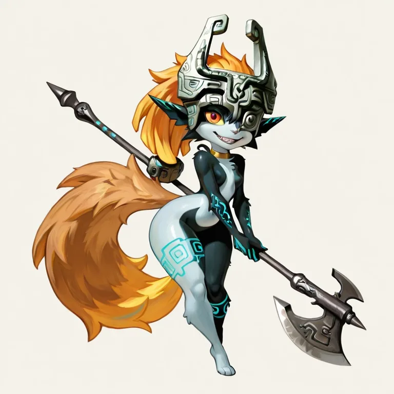 Battle-Ready Wolf Anthro with Halberd