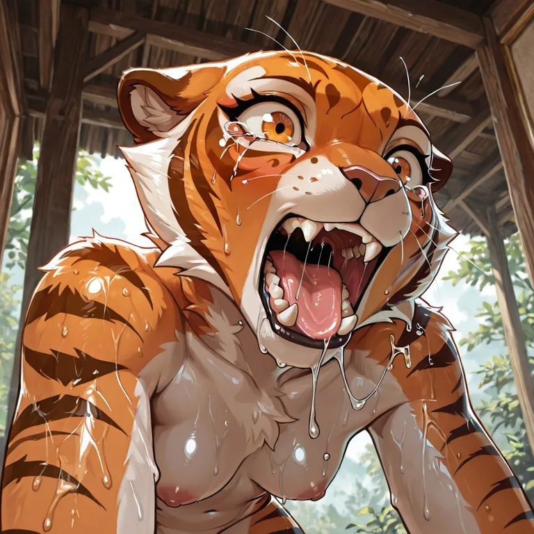 Master Tigress in a Wet-Mouthed, Tearful Close-Up