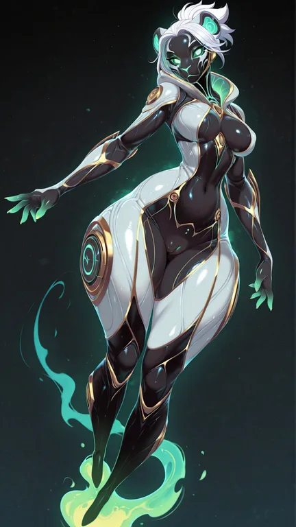 Ghostly Green Spirit in Warframe Coven Skin