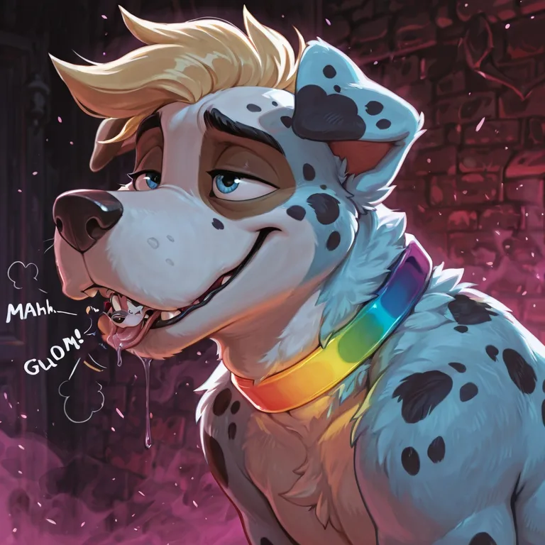 Courageous Anthro Fox in Neon Rainbow Fur