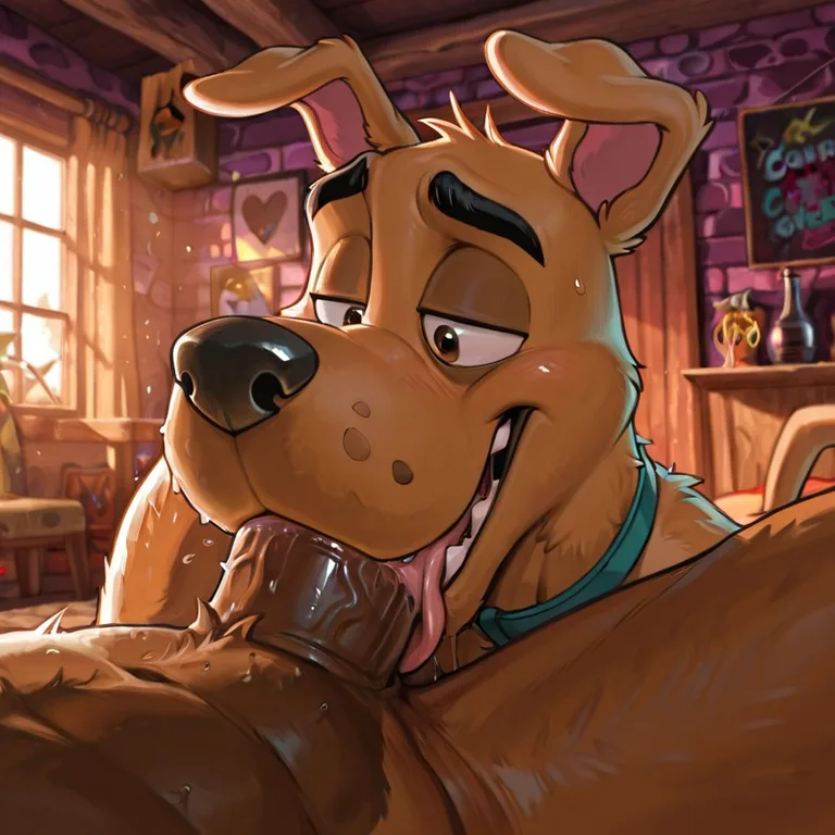 Courage the Cowardly Dog and Scooby-Doo Embrace Passionately