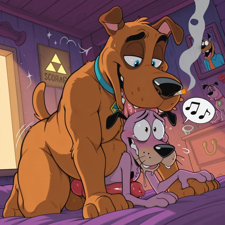 Courage the Cowardly Dog in Smoky Room