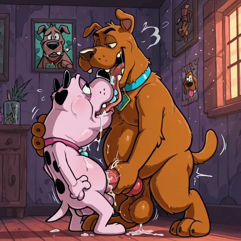 Toony Male Characters in Intimate Scene