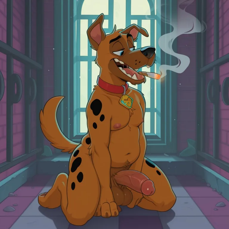 Courage the Cowardly Dog in Neon Green