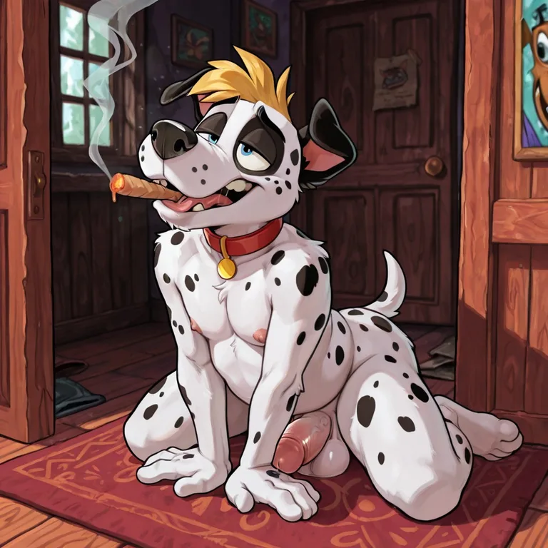 Courage the Cowardly Dog as Stoned Anthro Dalmatian