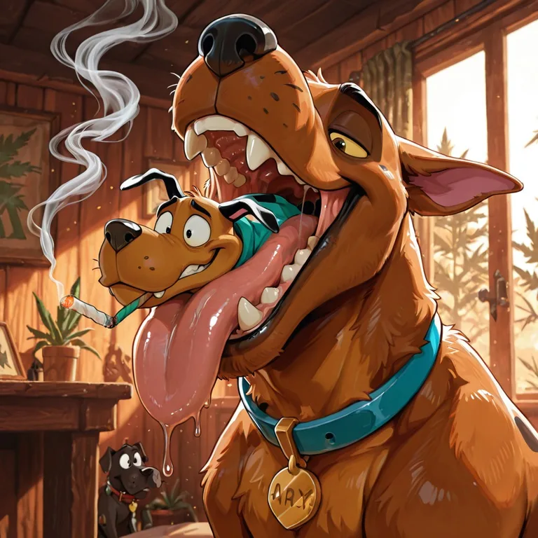 Scooby and Courage Share a Hazy Moment