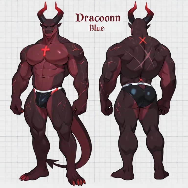 Dragon Character Sheet Two-Tone Crimson and Cyan