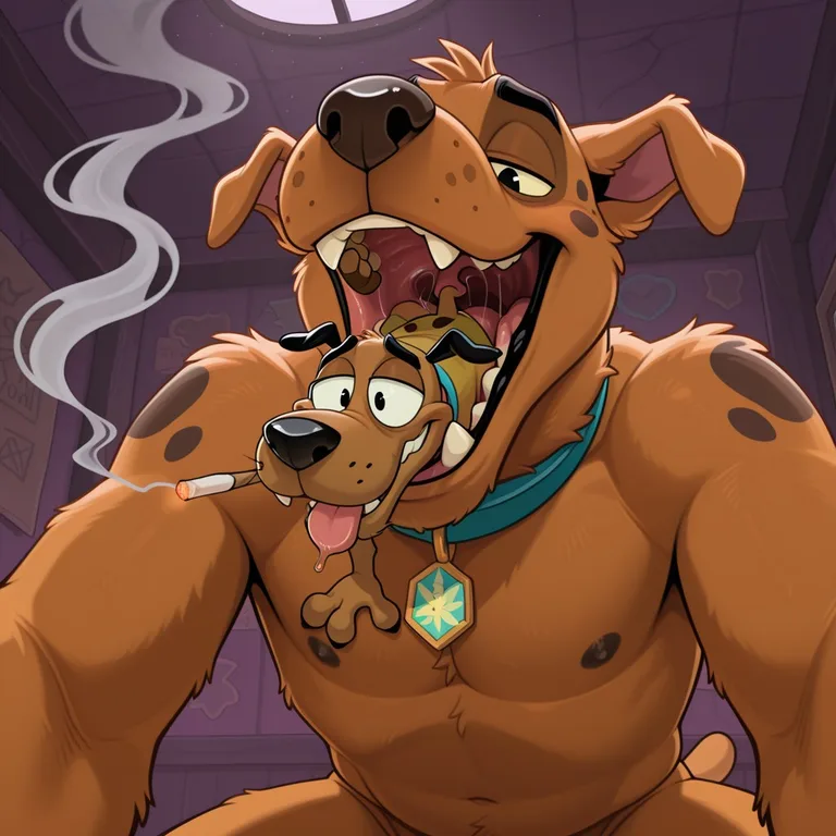 Scooby Doo and Courage The Cowardly Dog Sharing A Joint