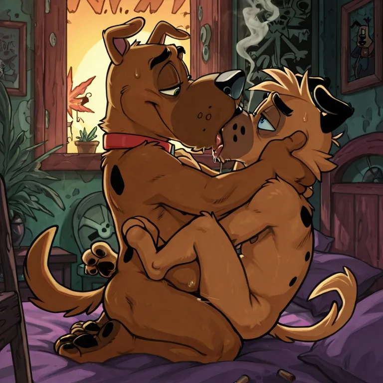 Courage the Cowardly Dog Enjoying Cannabis