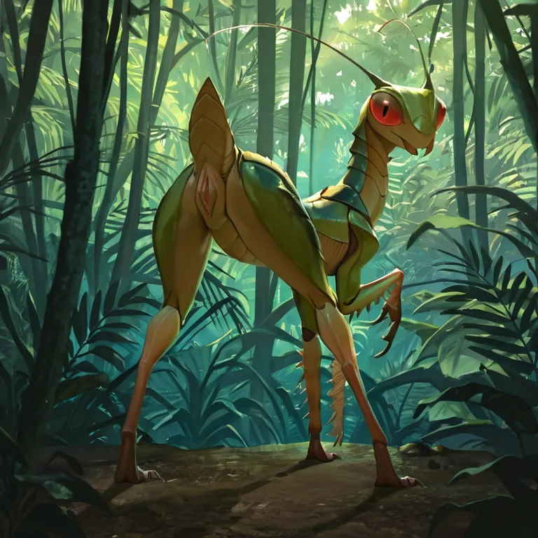 Mantis Monster in Jungle Setting
