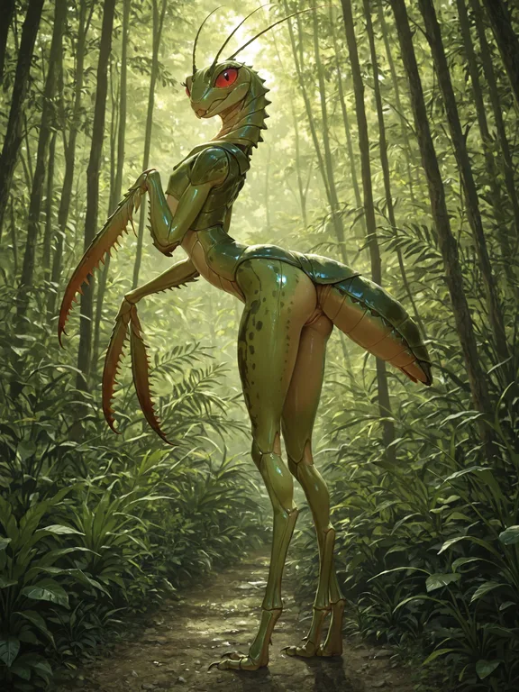 Feral Mantis Stalking in Jungle