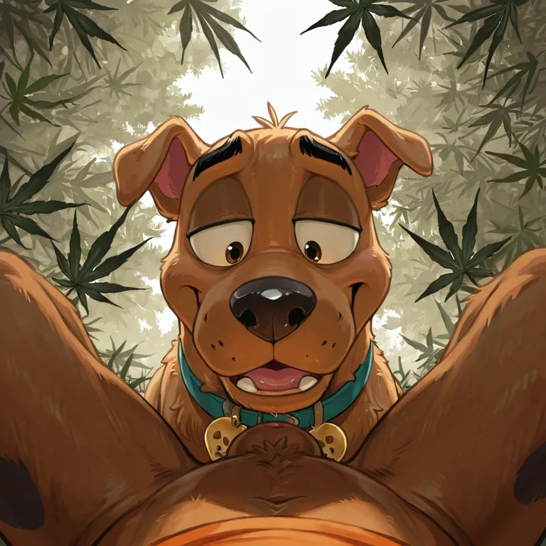 Animated Canines Sharing Marijuana Joint