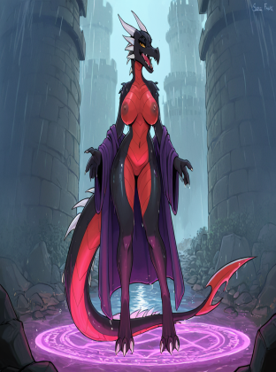 Cynder in Corrupted Form at Castle Ruins