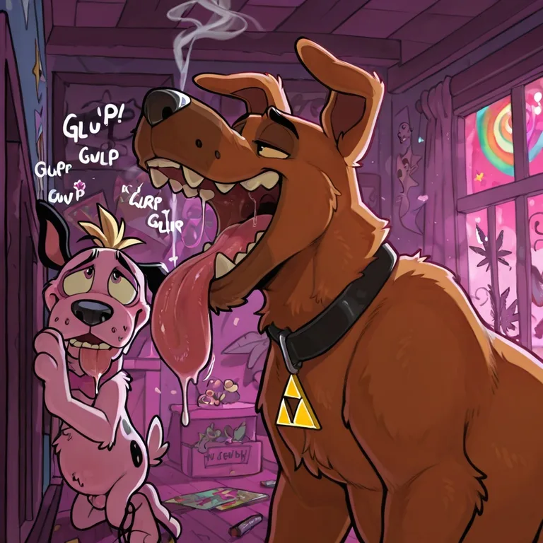 Courage the Cowardly Dog and Scooby-Doo Stoned in Romantic Scene