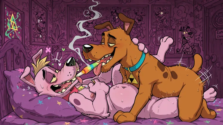 Courage the Cowardly Dog: Mellow Stoner Moment Solo Sexy Toony Male