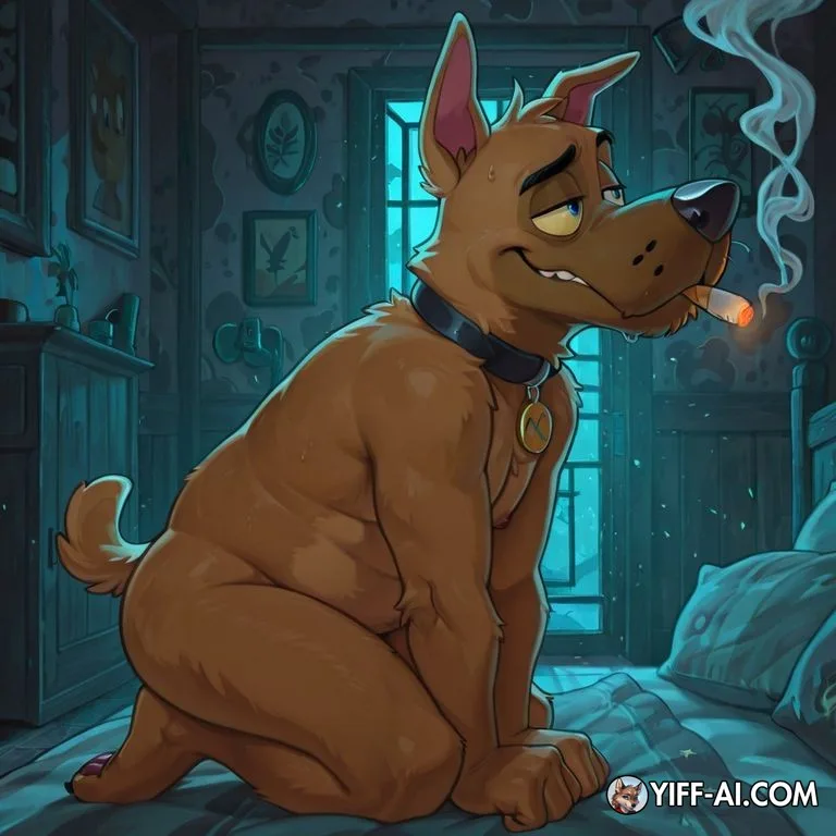 Two Courageous Canines Enjoying a Smoke