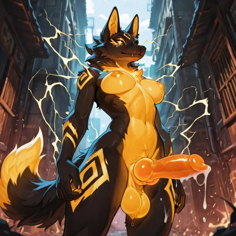 Luminous Canine Standing Proudly