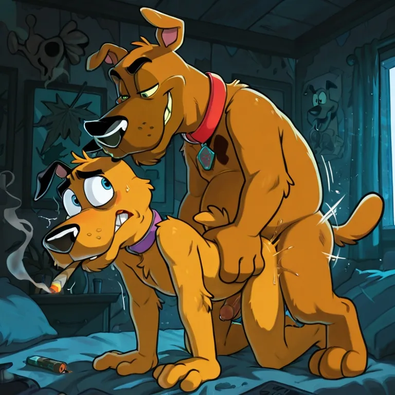Courage the Cowardly Dog as Seductive Stoner Anthro