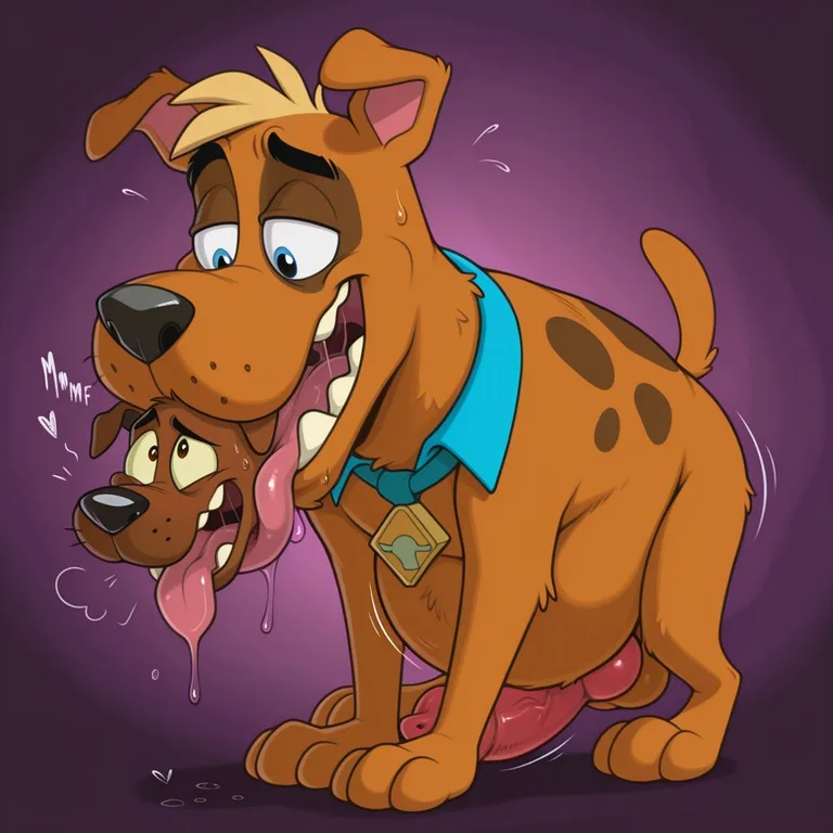 Two Cartoon Dogs In A Romantic Ambiance