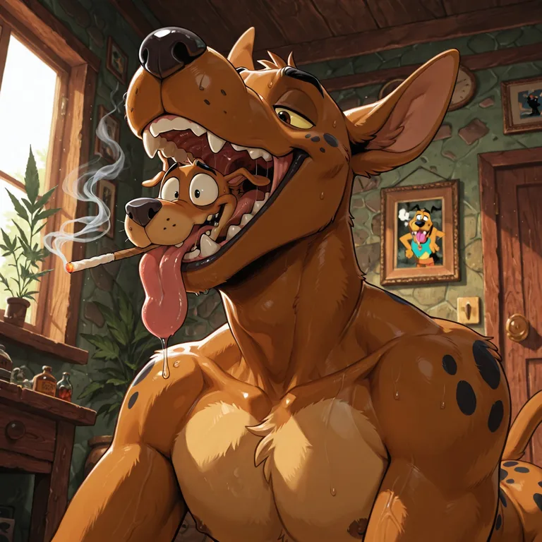 Scooby Doo And Courage The Cowardly Dog In A Meadow