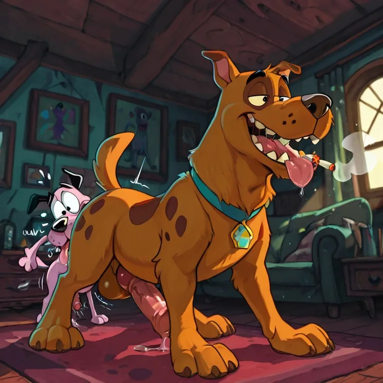 Courage the Cowardly Dog in Psychedelic Forest