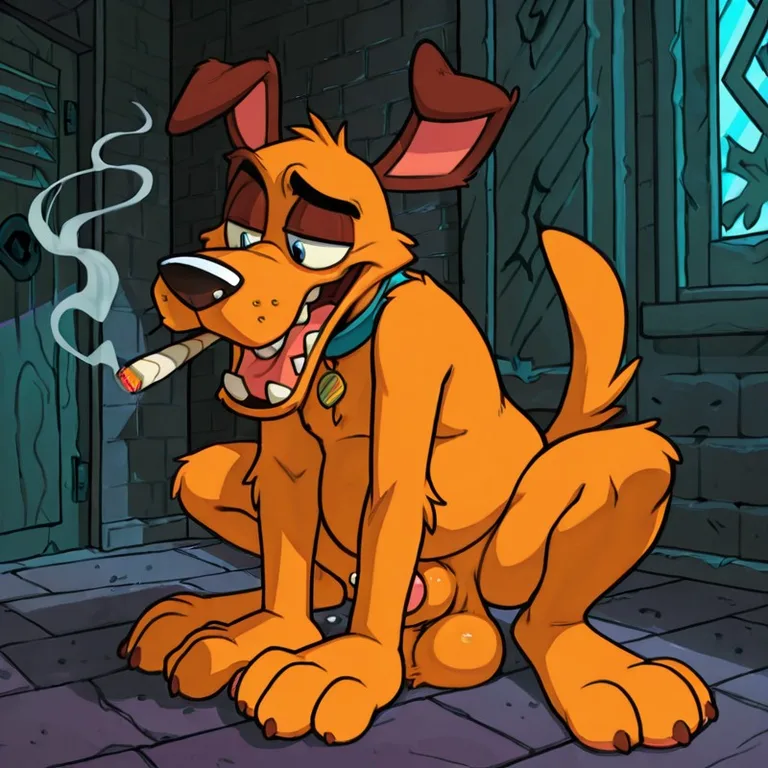 Courage the Cowardly Dog Stoner Portrait Long Goofy Maw Long Snout