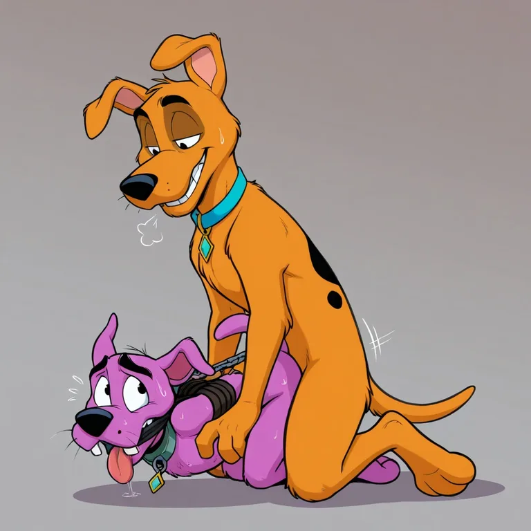 Cartoon Canines Bound Together