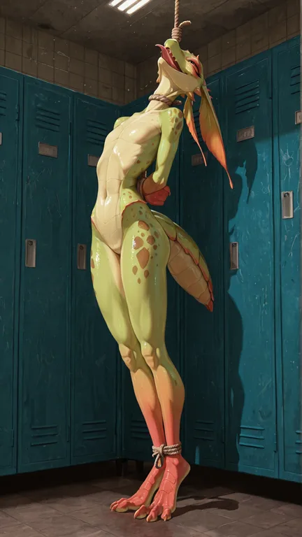 Bound Mantis Kobold Hybrid in Locker Room