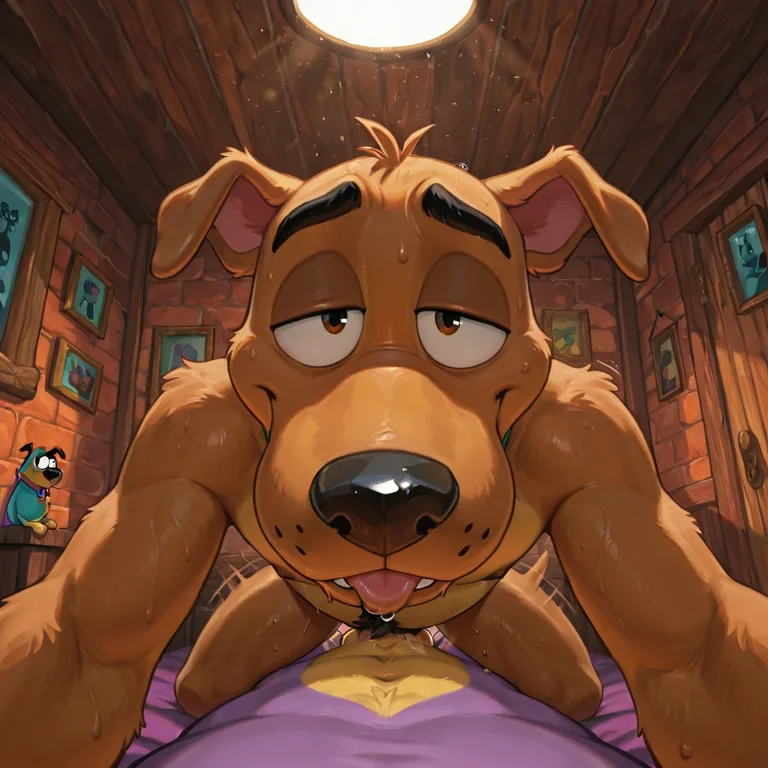 Scooby Doo and Courage in Intimate Embrace