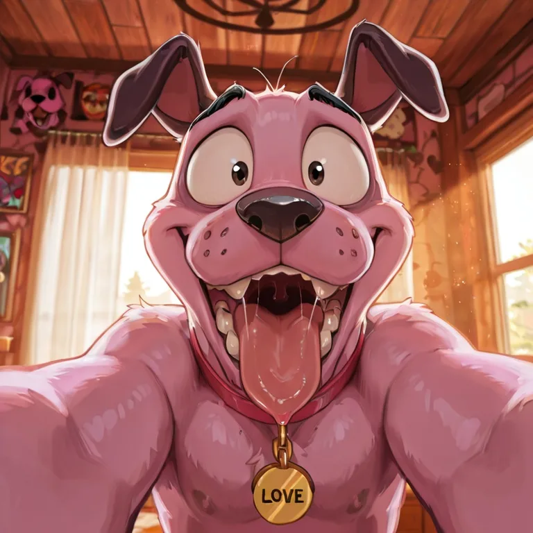 male, courage the cowardly dog, gay, stoner,  mouth open wid