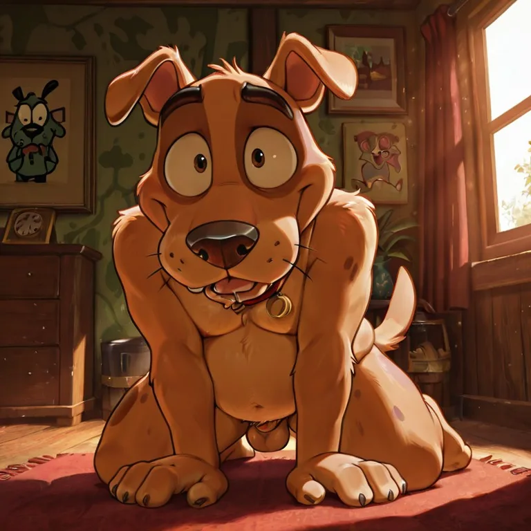 Courage the Cowardly Dog Anthro in a Playful Pose