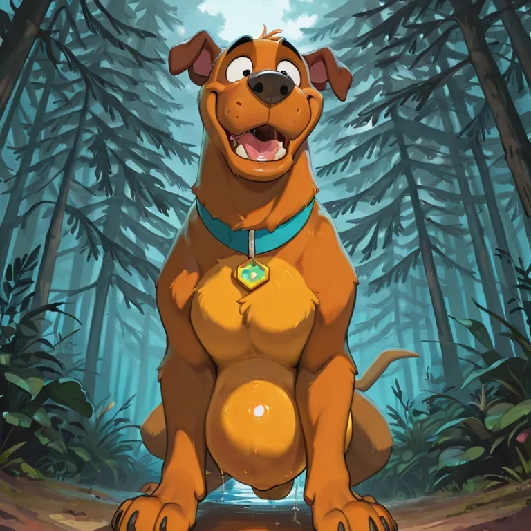 Scooby-Doo and Courage in Suspenseful Scene