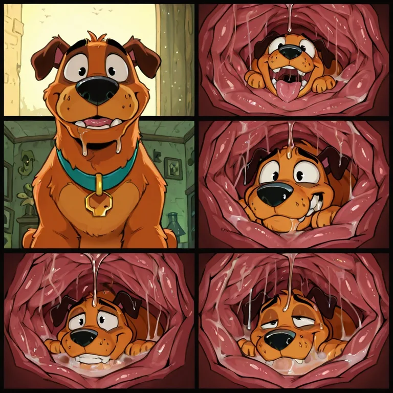 Scooby Doo and Courage in Comic Vore Scene