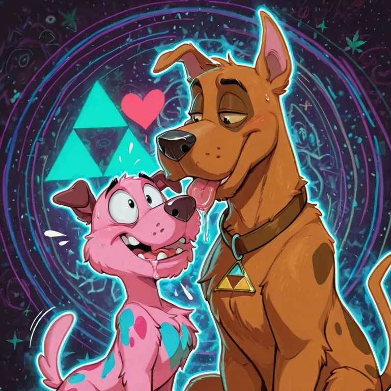 Courage the Cowardly Dog Trippy Neon Fur