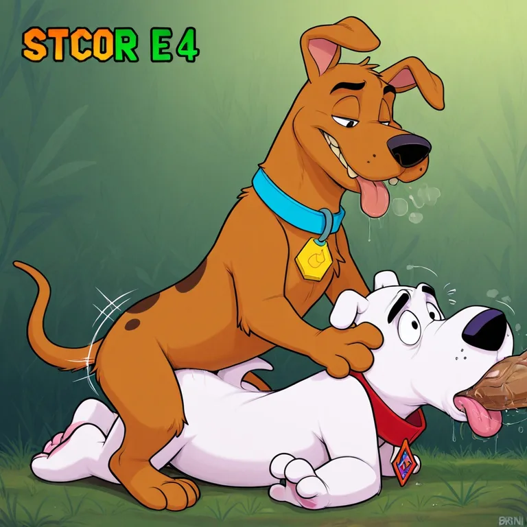 Courage the Cowardly Dog and Scooby Doo Males Engaging