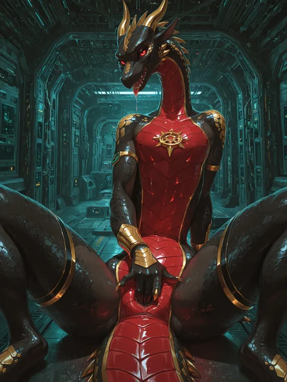 Space Pirate Dragoness on Ruined Bridge