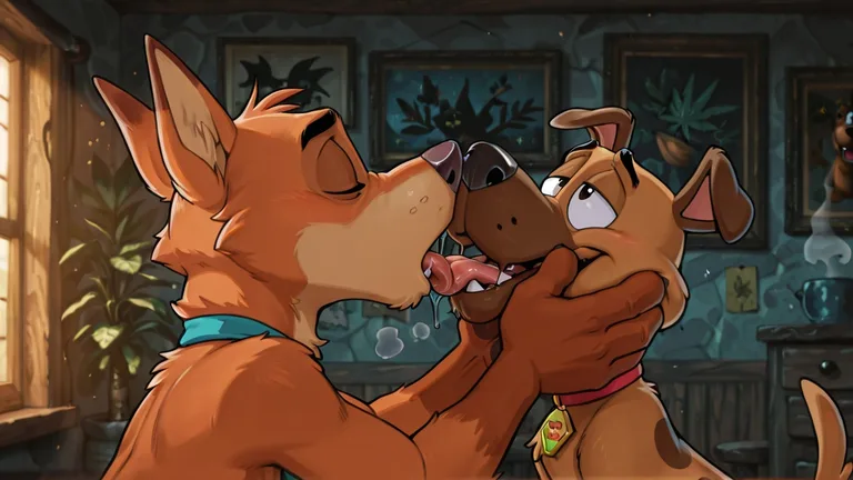 Furry Friends Sharing a Smoke