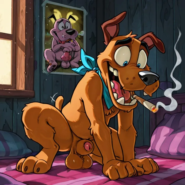 Courage the Cowardly Dog Smoking Marijuana Tasteful