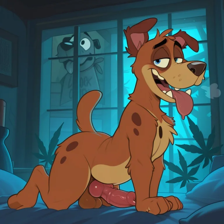 Courage the Cowardly Dog in Stoner Fursuit