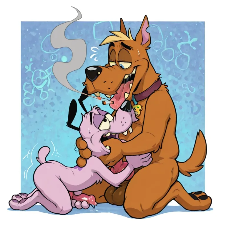 Courage the Cowardly Dog Stoner Portrait Hands On Back Of Head