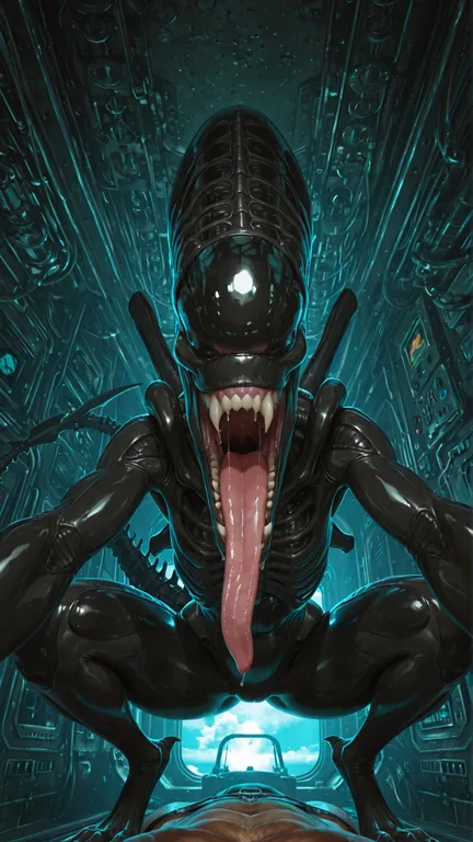 Alien Creature in Submarine Setting