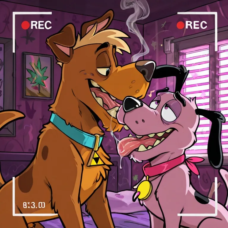 Gay Cartoon Canines in Stoned Romance