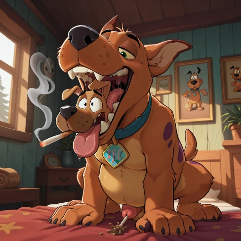 Courage And Scooby Doo Sharing A Joint