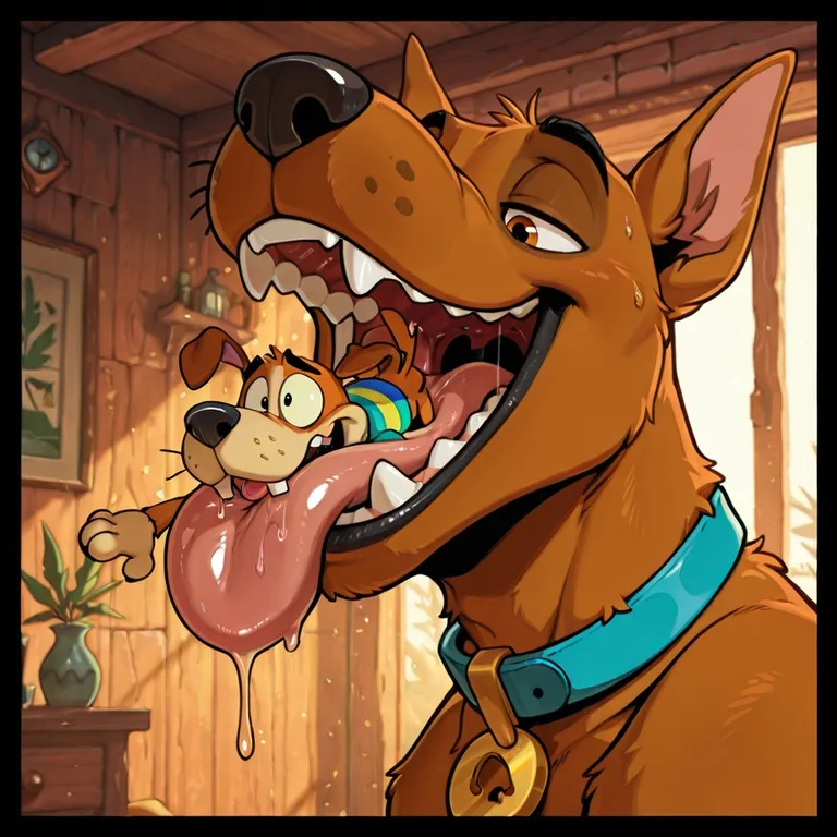 Courage and Scooby Sharing a Calm Evening