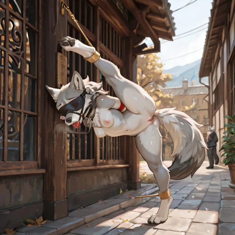 Wolf in Humiliating Public Punishment
