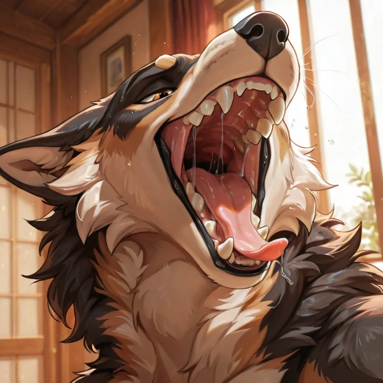 Enormous Canine Engulfing Prey