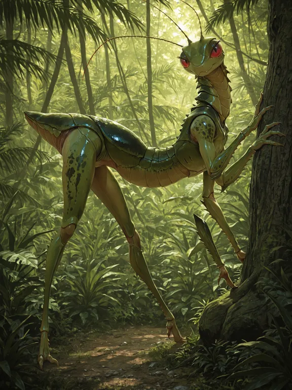 Feral Mantis Stalking in Jungle