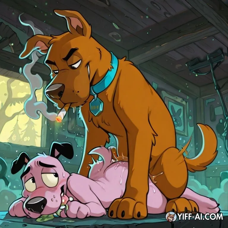 Courage and Scooby Smoke Weed Together